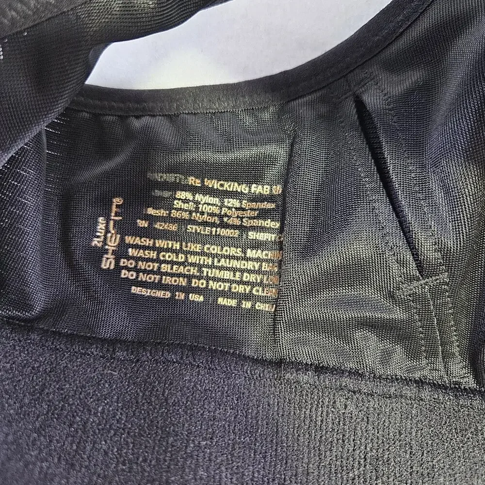 SHEFIT Ultimate Sports Bra Size 2Luxe XL High Impact Black 110002 Equestrian Zip